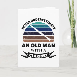 Gammal man med Clarinet Funny Gift Pappa Kort