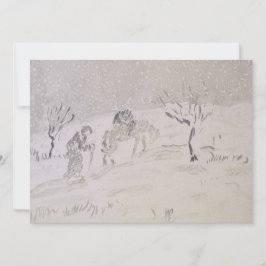 Gammal man med Donkey i Snö ~ Gouche ~ FC Frieseke Meddelande