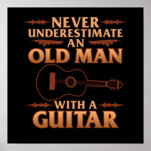 Gammal man med Guitar Music Player Musician Guitar Poster