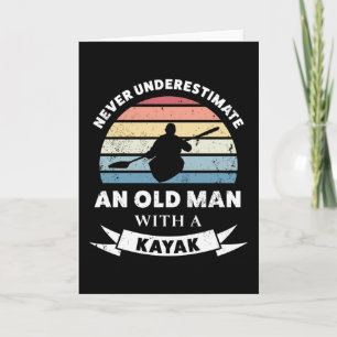 Gammal man med Kayak Funny Gift Pappa Kort