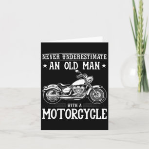 Gammal man med motorcykelfuktiga bike Rider-citat Kort