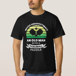 Gammal man med Pickleball Paddle Gift T Shirt