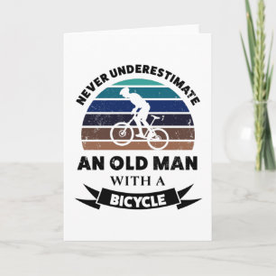 Gammal man med rolig present för pappa på cykel kort