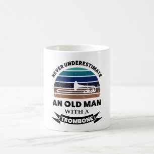 Gammal man med Trombone Funny Gift Pappa Kaffemugg