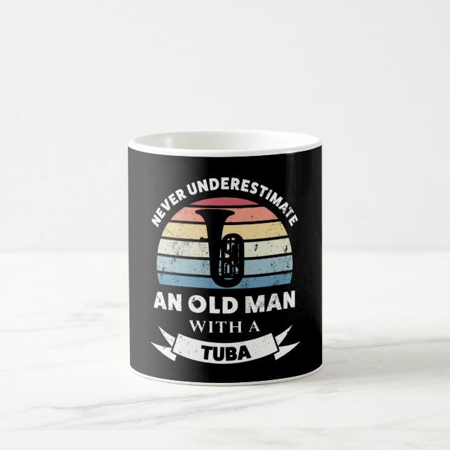 Gammal man med Tuba Funny Music Gift Pappa Kaffemugg (Center)