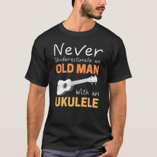  Gammal man med Ukulele  T Shirt