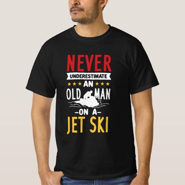 Gammal man på en Jet ski T Shirt (Framsida)