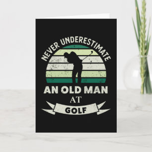 Gammal man på golfroliga golfpresenter pappa kort