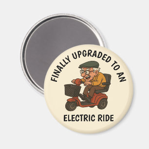 Gammal man på Scooter Magnet