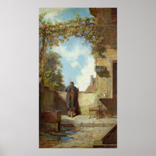 Gammal man på Terrace Poster