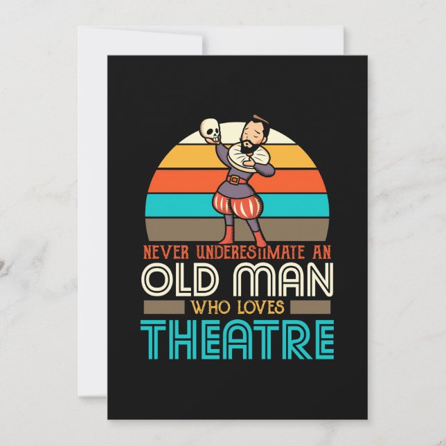 Gammal man som älskar teater inbjudningar (Framsida)