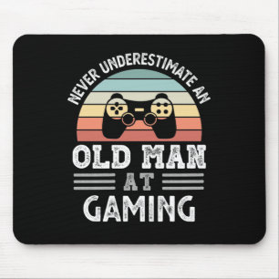 Gammal man vid Gaming Fars dag Funny Gift Musmatta