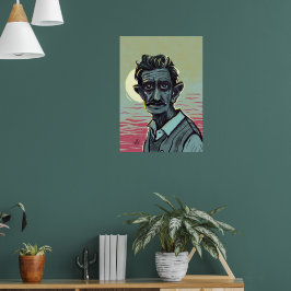 Gammal man vid solnedgången poster