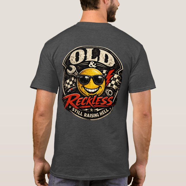 Gammal Mans Biker T-shirt (Baksida)