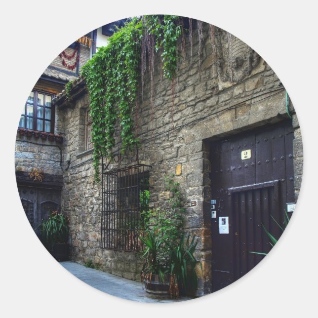 Gammal mansion runt klistermärke (Framsida)