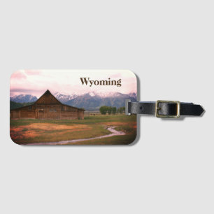 Gammal märkre för Wyoming ladugårdbagage Bagagebricka