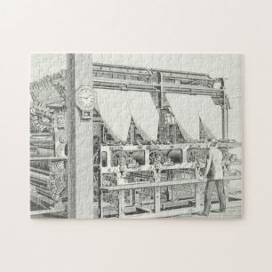 Gammal Maskin & operator Illustration Puzzle Pussel