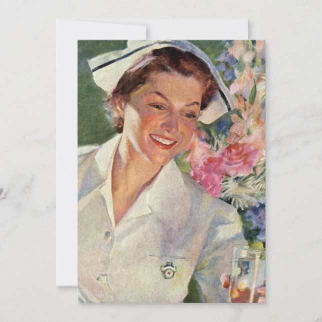 Gammal medicin, lycklig sjuksköterska i uniform (Framsida)