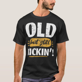 Gammal men fortfarande rolig pensionerad seniorhum t shirt