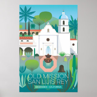 Gammal Mission San Luis Rey Print Poster