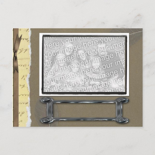 Gammal modell för Fashioned Photo Template Vykort (Framsida)