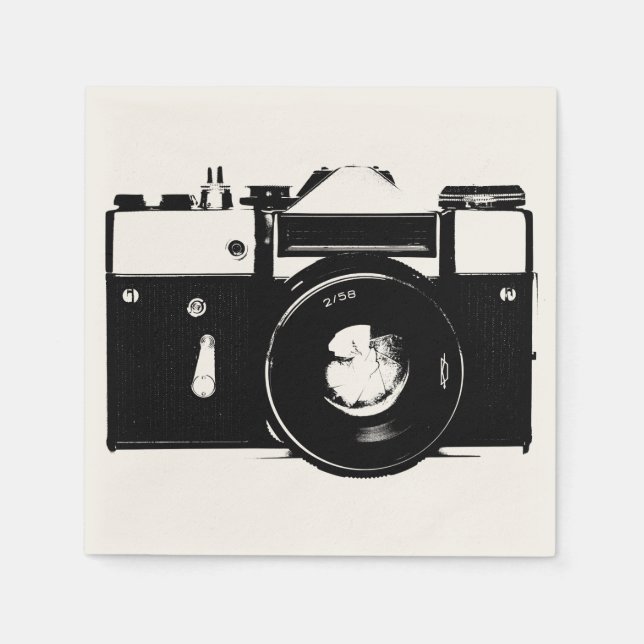 Gammal, monokrom SLR-kamera Pappersservett (Framsidan)