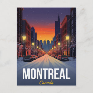 Gammal Montréal vinter snöig gata Vykort