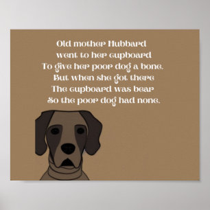 Gammal Mor Hubbard rhyme söt hund på  Poster