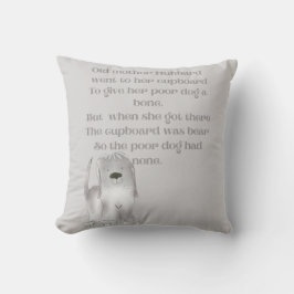 Gammal Mor Hubbard-tecknad, roligt i grått Kudde