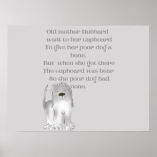 Gammal Mor Hubbard- tecknad serie kul i gråtoner  Poster