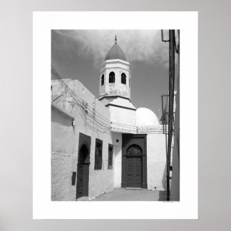Gammal moské i Tripoli (B&W) Poster