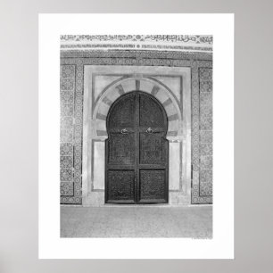 Gammal moskédörr (B&W) Poster