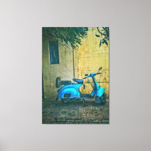 Gammal motorcykel canvastryck