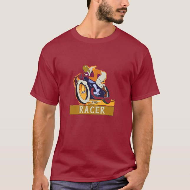 Gammal motorcykel Racer T-Shirt (Framsida)