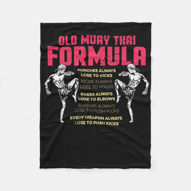 Gammal Muay Thai Formel Kickboxning Thailändsk Box Fleecefilt (Framsidan)