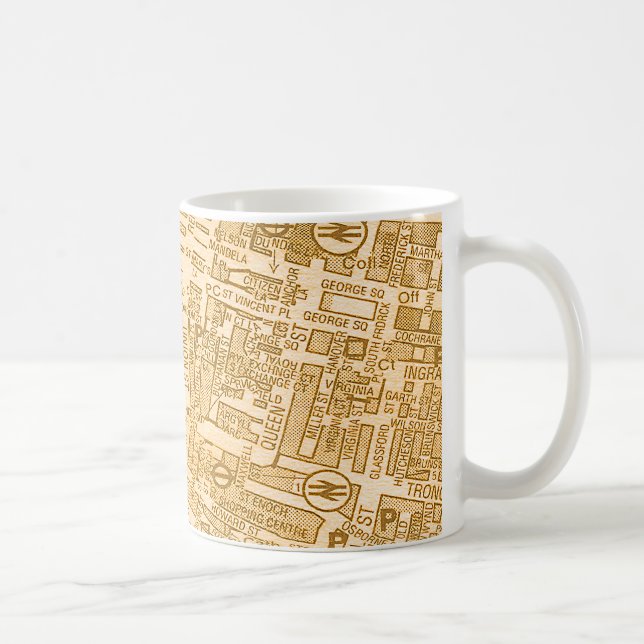 Gammal mugg för kaffe för karta för Glasgow (Höger)