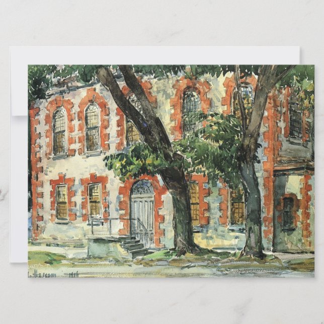 Gammal nederländsk Byggnad i fiskedödan, New York (Framsida)