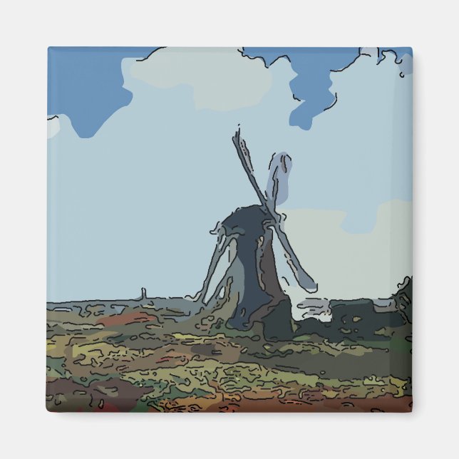 Gammal nederländsk Kvarn Magnet (Framsidan)