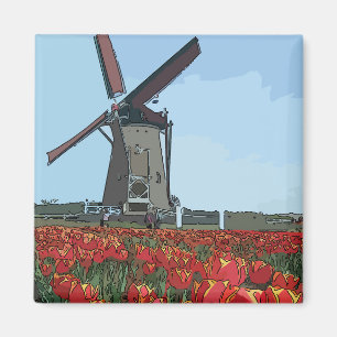 Gammal nederländsk Kvarn Magnet