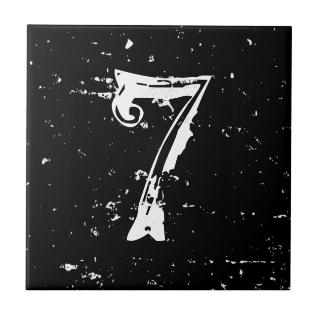 Gammal nödlidande gatunumrans adress kakelplatta (Framsidan)