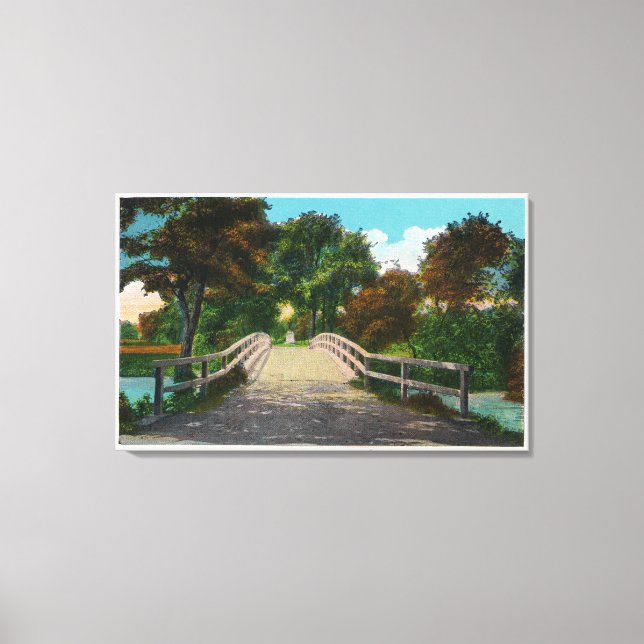 Gammal nordbrygga, Minute Man-staty nr 2 Canvastryck (Framsida)