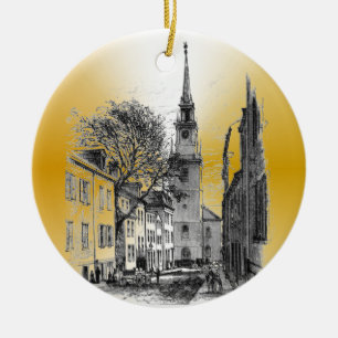 Gammal nordkyrkaprydnad julgransprydnad keramik