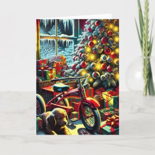 Gammal, nostalgisk julmorgon helgkort