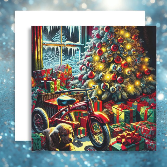 Gammal, nostalgisk julmorgon julkort (Skapare uppladdad)