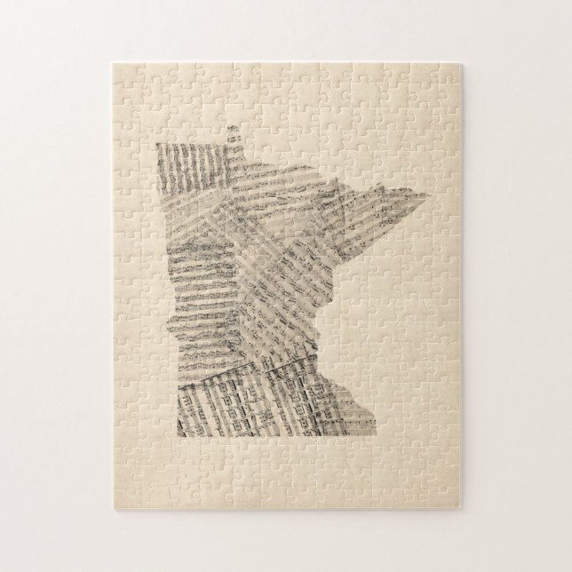 Gammal notbladkarta av Minnesota Pussel (Vertikal)