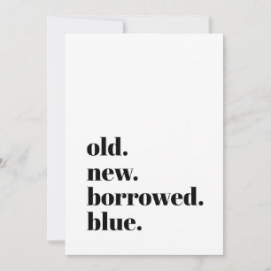 Gammal Ny Lånad Blå Modern Minimalist Fet Font Spara Datumet