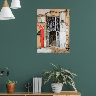 Gammal Odessa gårdsportal Urban arkitektur konst Poster