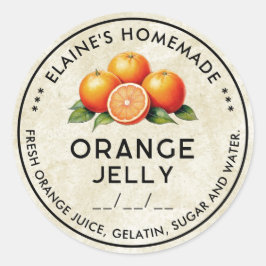Gammal orange gelé ingredienser etikett för konser