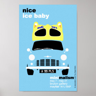 Gammal originalglasaktig miniatyrteckning poster