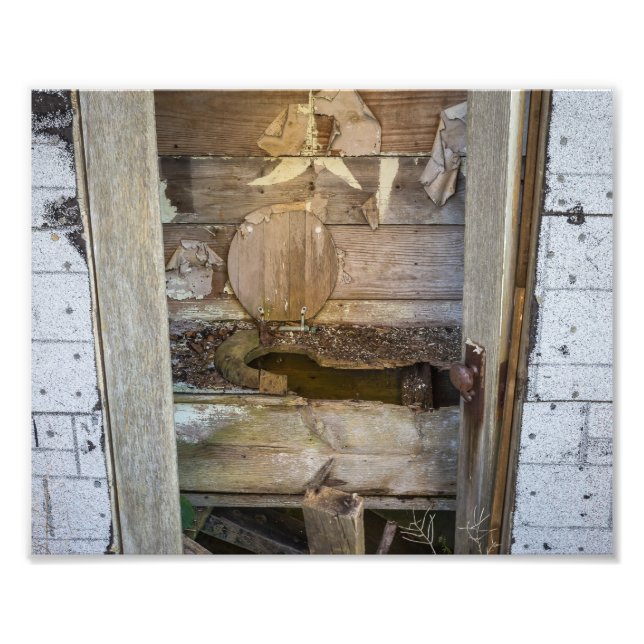 Gammal Outhouse - Fotography Print Fototryck (Framsidan)
